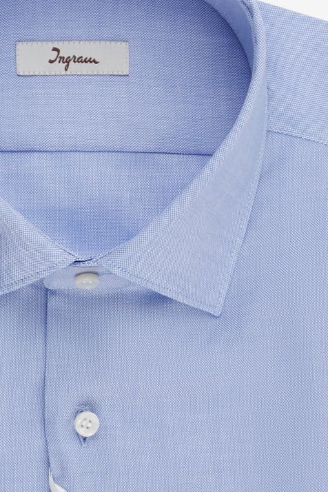 Camisa Hombre Ingram Slim Lisa 100% algodón cuello Francés Manga larga