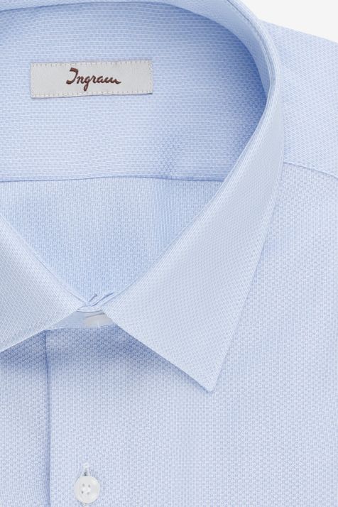 Hemd Herren Ingram Slim Einfarbig 100% Baumwolle kragen Italienisch Lange Ärmel
