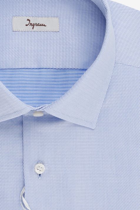 Hemd Herren Ingram Regular Halb Unifarben 100% Baumwolle kragen Französisch Lange Ärmel