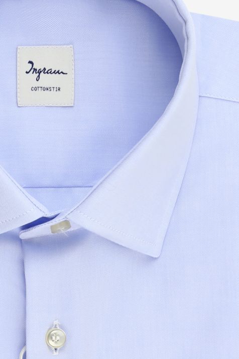 Chemise Homme Ingram Classic Sans Repassage Uni 100% coton col Italien Manche longue