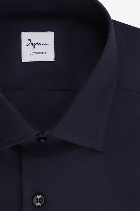 Camisa Hombre Ingram Regular No Plancha Lisa 100% algodón cuello Francés Manga larga