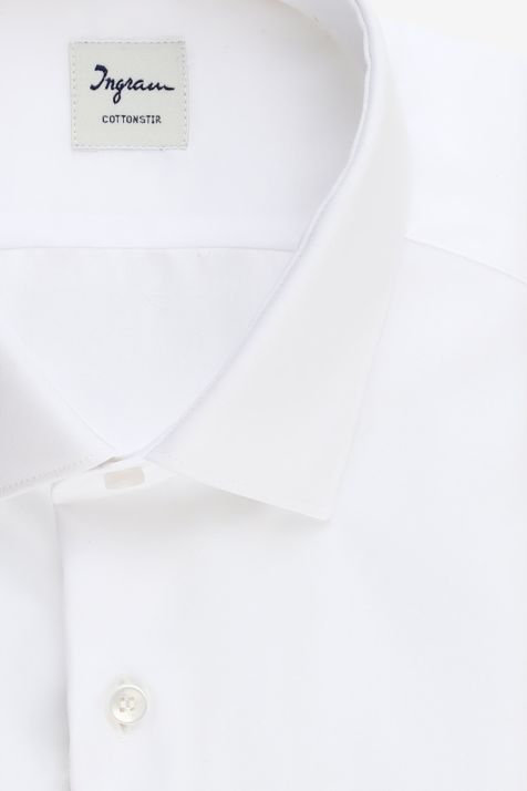Hemd Herren Ingram Slim Bügelfreie Halb Unifarben 100% Baumwolle kragen Französisch Lange Ärmel