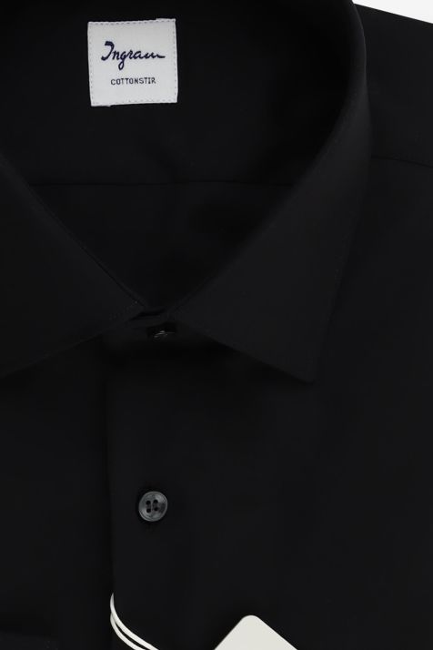 Hemd Herren Ingram Slim Einfarbig 100% Baumwolle kragen Französisch Lange Ärmel