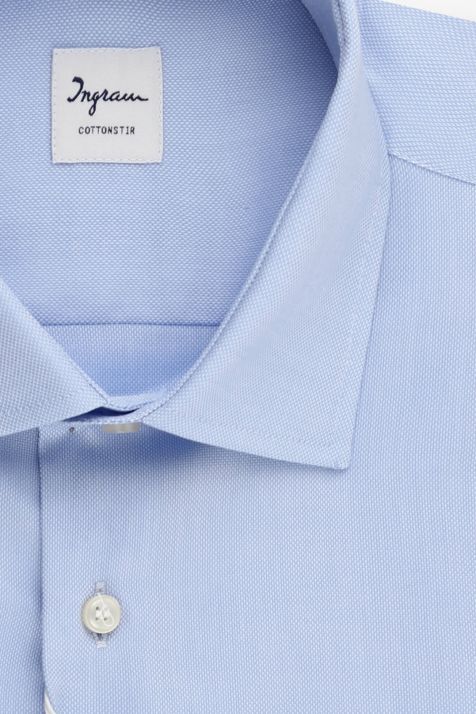 Camisa Hombre Ingram Classic No Plancha Lisa 100% algodón cuello Francés Manga larga