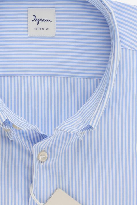 Hemd Herren Ingram Classic Bügelfreie Streifen 100% Baumwolle kragen Button-Down Lange Ärmel