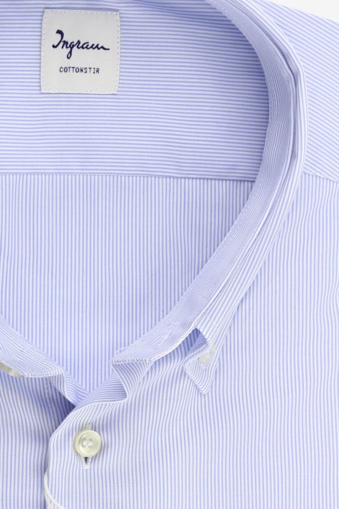 Camisa Hombre Ingram Regular Rayas 100% algodón cuello Francés Manga larga