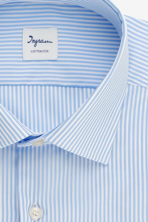 Men's Shirt Ingram Regular Not Iron Stripe 100% cotton collar French Long sleeve
