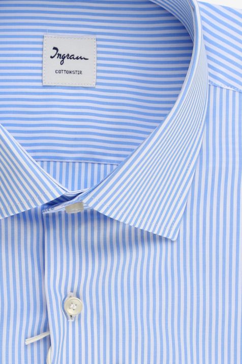 Hemd Herren Ingram Classic Bügelfreie Streifen 100% Baumwolle kragen Französisch Lange Ärmel