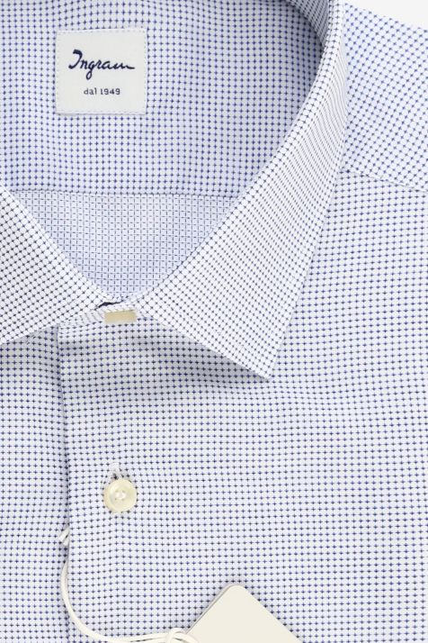 Camisa Hombre Ingram Regular Diseño  100% algodón cuello Francés Manga larga