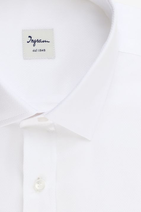 Camisa Hombre Ingram Classic Lisa 100% algodón cuello Francés Manga larga