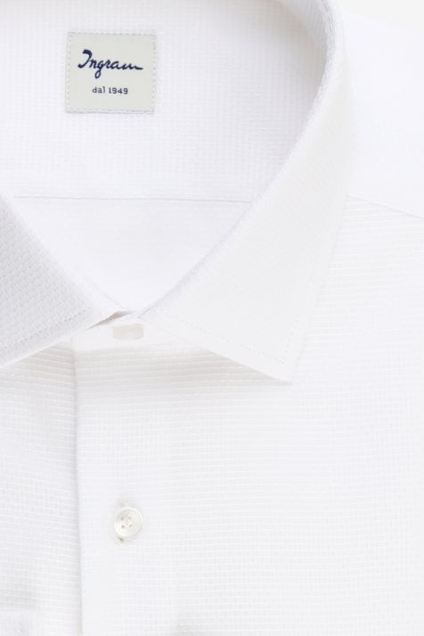 Hemd Herren Ingram Regular Halb Unifarben 100% Baumwolle kragen Französisch Lange Ärmel