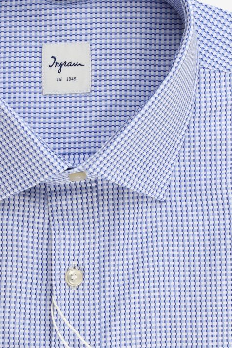 Men's Shirt Ingram Classic Semi-plain 100% cotton collar French Long sleeve