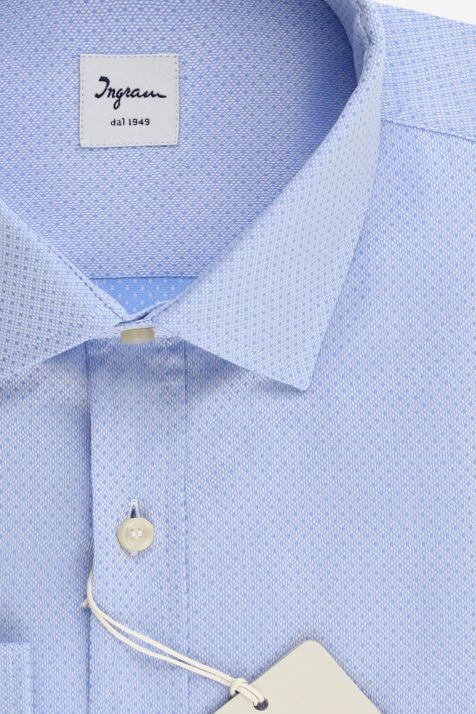 Hemd Herren Ingram Classic Halb Unifarben 100% Baumwolle kragen Französisch Lange Ärmel