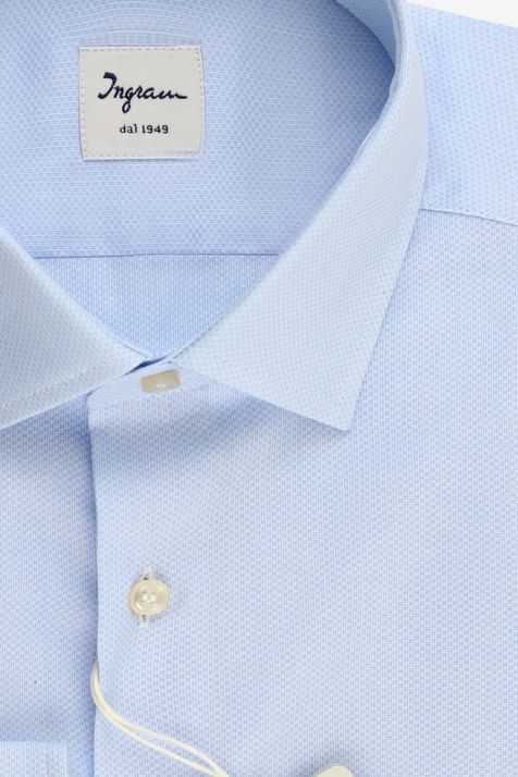Men's Shirt Ingram Regular Semi-plain 100% cotton collar French Long sleeve