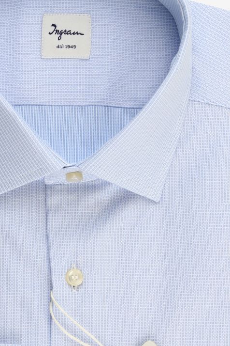 Men's Shirt Ingram Regular Semi-plain 100% cotton collar French Long sleeve