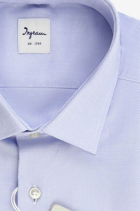 Chemise Homme Ingram Regular Uni 100% coton col Italien Manche longue