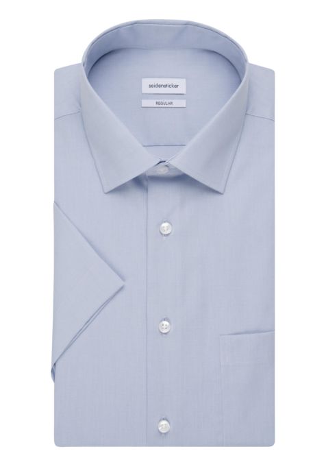Men's Shirt Seidensticker Regular Not Iron Plain collar Italian Short sleeve