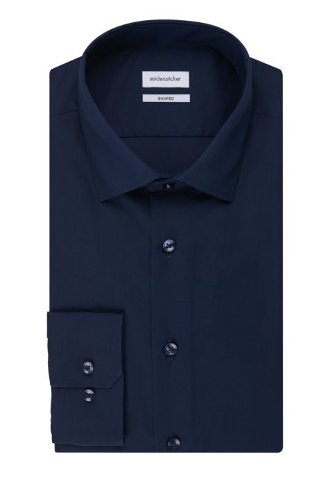 Men's Shirt Seidensticker Regular Not Iron Plain 100% cotton collar Italian Long sleeve