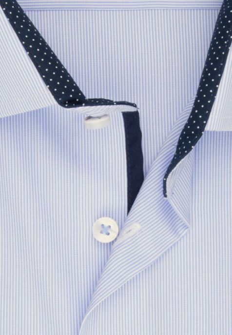 Camisa Hombre Seidensticker Regular No Plancha Rayas cuello Italiano Manga larga