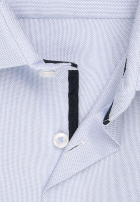 Men's Shirt Seidensticker Regular Not Iron Plain collar Italian Long sleeve