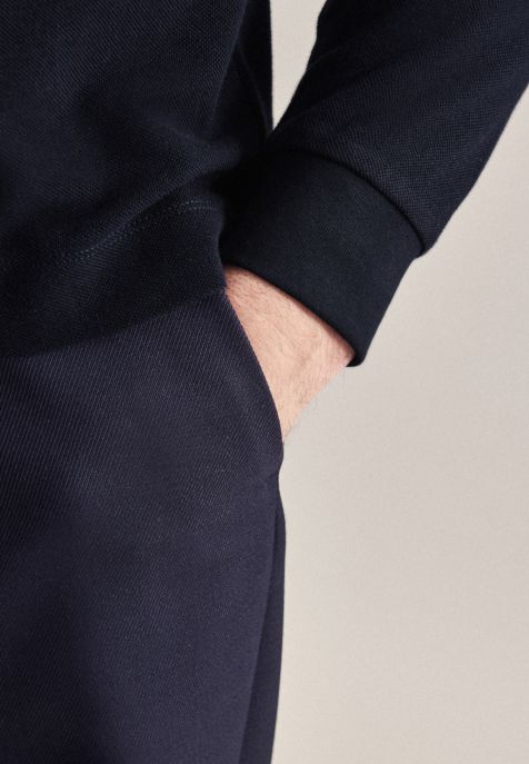 Men's Polo shirt Seidensticker Regular Plain Long sleeve