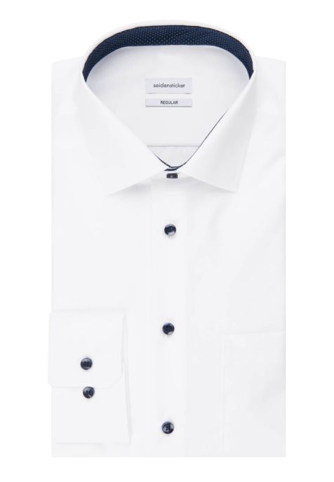 Chemise Homme Seidensticker Classic Sans Repassage Uni 100% coton col Classique Manche longue