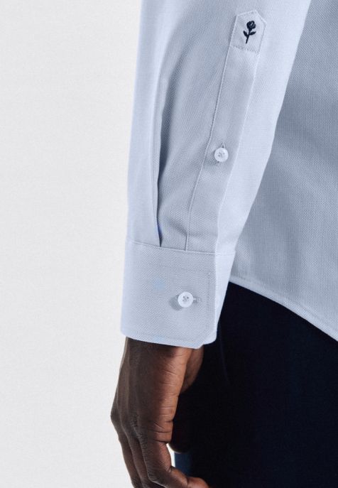 Camisa Hombre Seidensticker Regular No Plancha Lisa cuello Italiano Manga larga