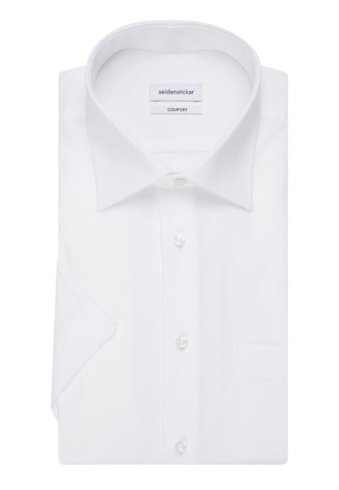 Men's Shirt Seidensticker Comfort Not Iron Plain collar Italian Short sleeve
