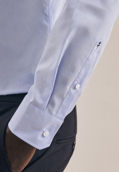 Hemd Herren Seidensticker Slim Bügelfreie Einfarbig kragen Italienisch Lange Ärmel