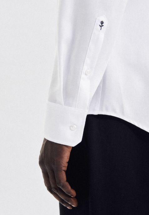 Camisa Hombre Seidensticker Slim No Plancha Lisa cuello Italiano Manga larga