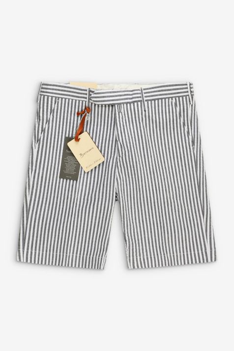 Hose Herren B-Settecento Bermuda Slim Streifen 97% Baumwolle 3% elastan