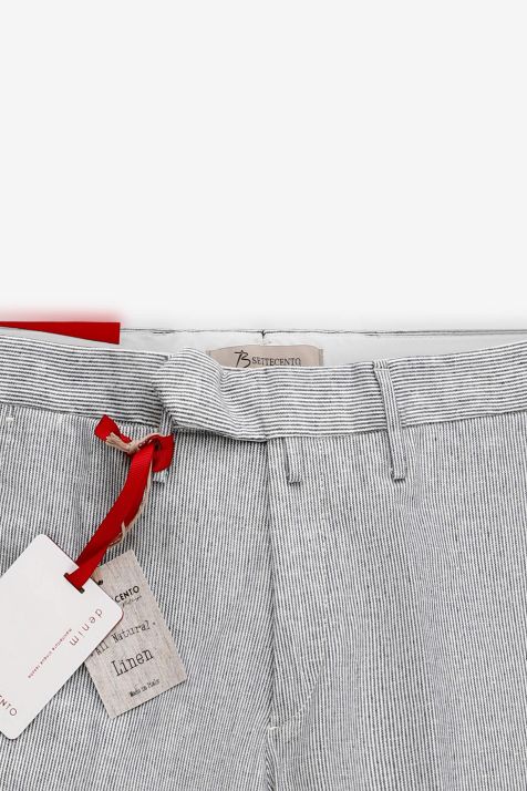 Hose Herren B-Settecento Chinos Slim Streifen 55% cotton 44% linen 1% ea