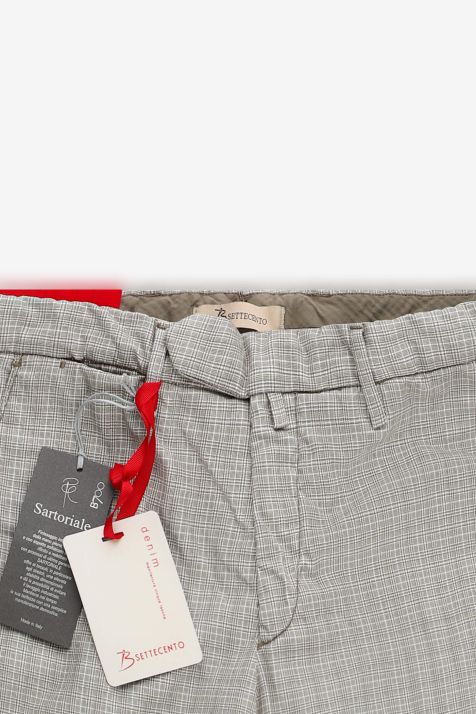 Men's Trouser B-Settecento Chino Slim Semi-plain 55% cotton 44% linen 1% ea