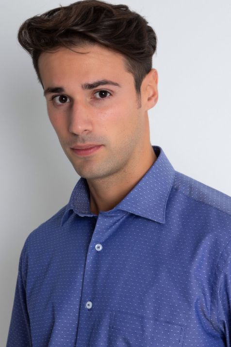 Camisa Hombre Aplomb Classic Diseño  100% algodón cuello Italiano Manga larga
