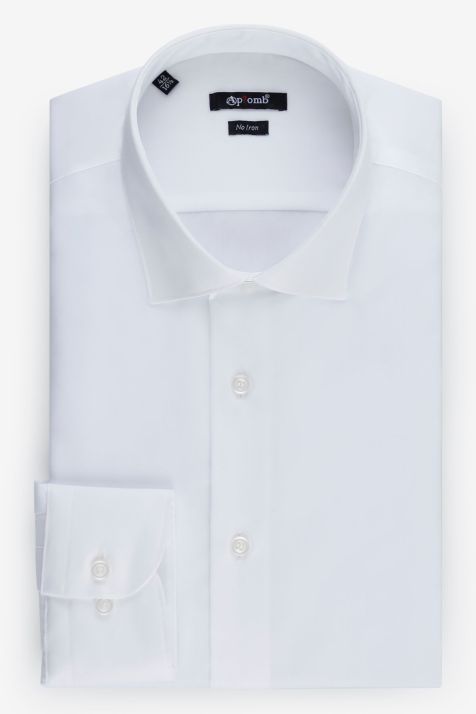 Camisa Hombre Aplomb Slim No Plancha Lisa 100% algodón cuello Francés Manga larga