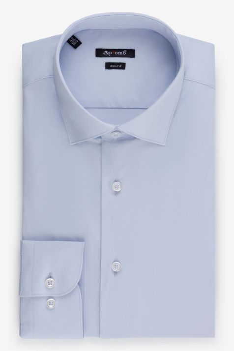 Camisa Hombre Aplomb Slim Lisa 97% algodón 3% elastan cuello Francés Manga larga