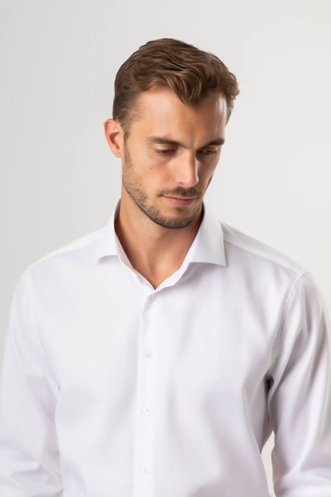 Men's Shirt Seidensticker Regular Not Iron Plain 100% cotton collar French Long sleeve