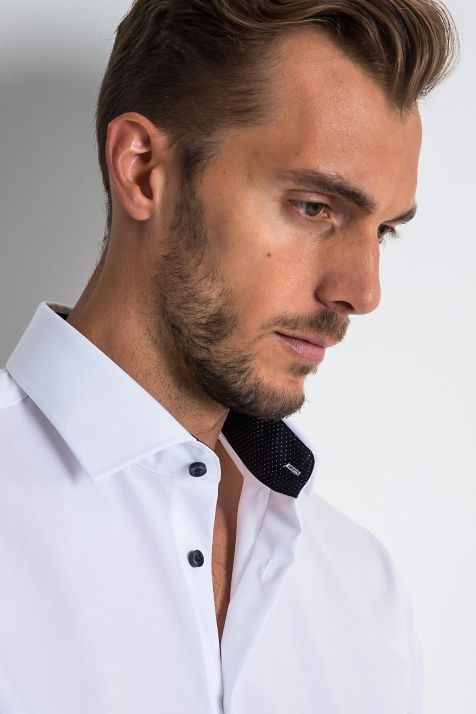 Men's Shirt Seidensticker Regular Not Iron Plain 100% cotton collar Italian Long sleeve