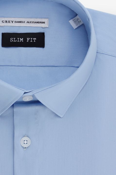 Camisa Hombre Daniele Alessandrini Slim Lisa 97% algodón 3% elastan cuello Italiano Manga larga