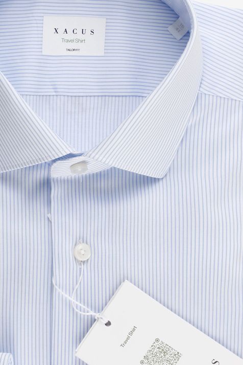 Men's Shirt Xacus Regular Not Iron Stripe 100% cotton collar French Long sleeve