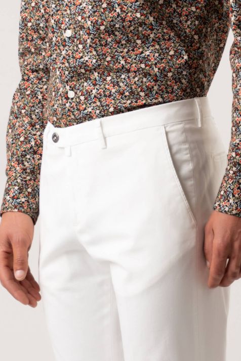 Hose Herren B-Settecento Chinos Slim Einfarbig 98 % Baumwolle, 2 % E-Leder