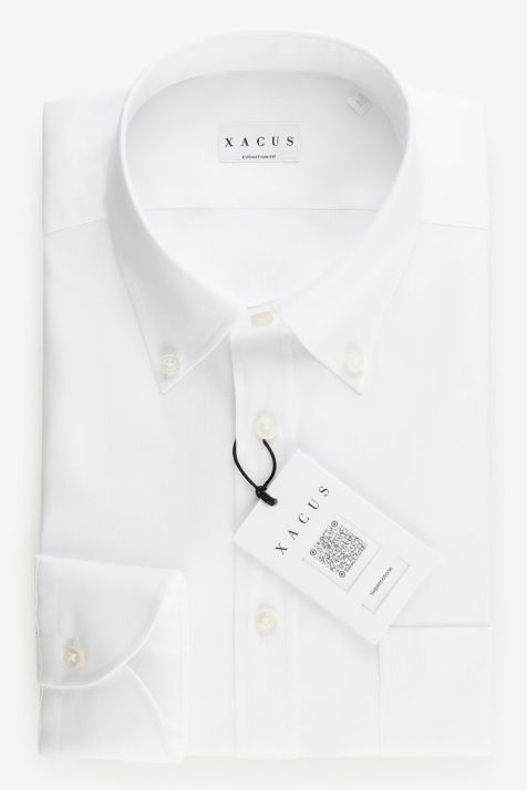 Men's Shirt Xacus Classic Plain 100% cotton collar Button down Long sleeve