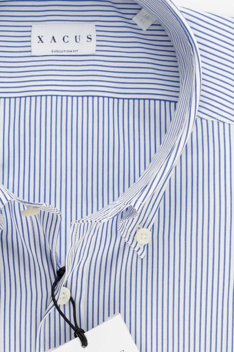 Men's Shirt Xacus Classic Stripe 100% cotton collar Button down Long sleeve