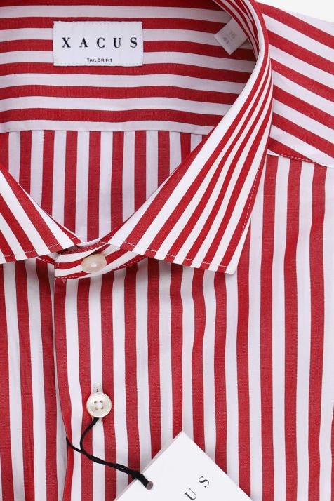 Camisa Hombre Xacus Regular Rayas 100% algodón cuello Francés Manga larga