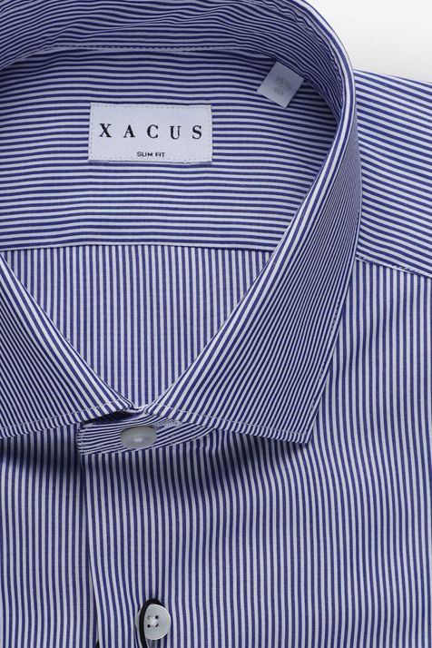 Camisa Hombre Xacus Slim Rayas 100% algodón cuello Francés Manga larga