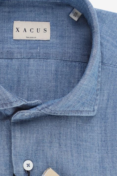 Men's Shirt Xacus Regular Plain 100% cotton collar French Long sleeve