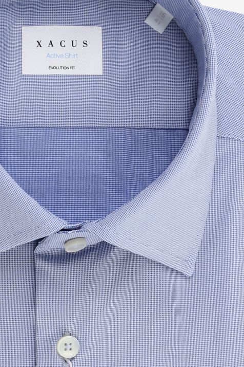 Men's Shirt Xacus Classic Semi-plain 83%  polyamide 17% elastane collar French Long sleeve