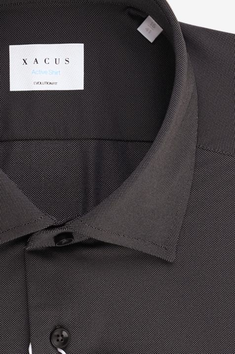 Men's Shirt Xacus Classic Plain 86%  polyamide 14% elastane collar French Long sleeve