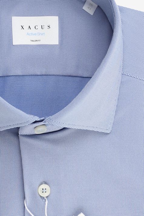 Hemd Herren Xacus Regular Einfarbig 83 % Polyamid, 17 % Elastan kragen Französisch Lange Ärmel