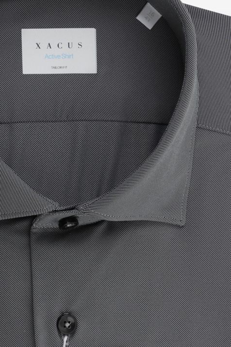 Men's Shirt Xacus Regular Plain  87% polyamide 13% elastane collar French Long sleeve